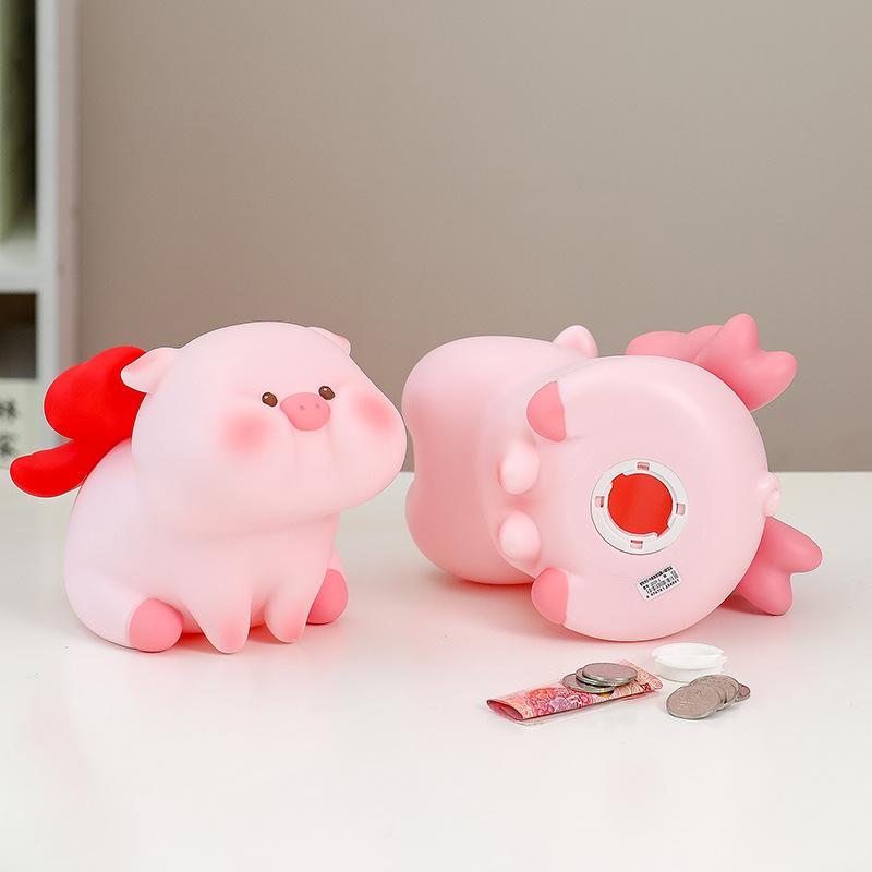Cartoon Baby Pig Savings Jar with Rubberized Anti-drop Coating, Cute Pig Boi Piggy Bank, for Children's Festival