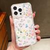 Crystal Diamond Clear Case For iPhone 16 14 15 Pro Plus 13 12 Pro Max 11 16e Flowers Floral Patterned Soft TPU Phone Cover Coque