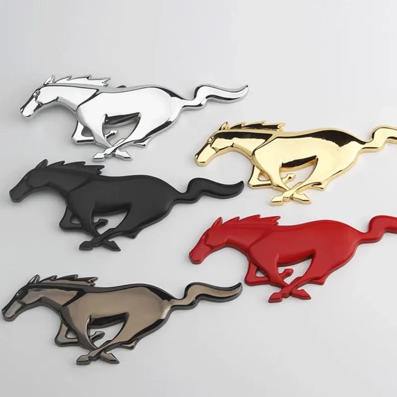 Car Sticker 20x7.5CM Metal Car Front Grille Horse Badge Trunk Sticker for Ford Mustang 2.3T Shelby GT350 GT500 GT 2015-2017 Rear