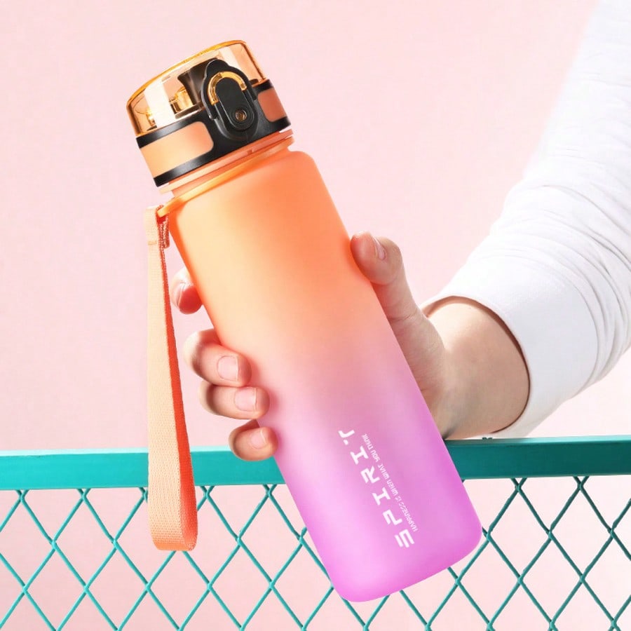 

1PC 500/650ml/1000ml Large Capacity Plastic Gradient Water Cup, Leakproof Flip Top Water Bottle for Outdoor Travel Gym Jugs 0.5L