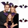 Soft Velvet Fabric Bat Wing Headband Plush Bat Ornament Halloween Headband Costume Makeup