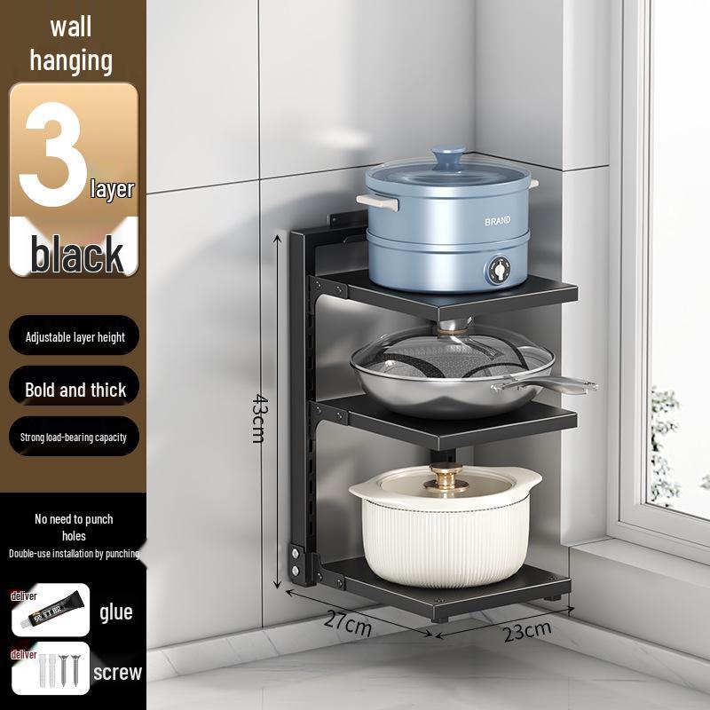 Multi-Layer Kitchen Pot Rack: Floor-Standing, Under-Sink Cookware & Storage Solution
