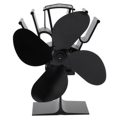 4-Klingen-Wärmebetriebener Ofenlüfter Leiser Umweltfreundlicher Kaminlüfter aus Aluminiumlegierung für Zuhause Holzscheitverbrennung