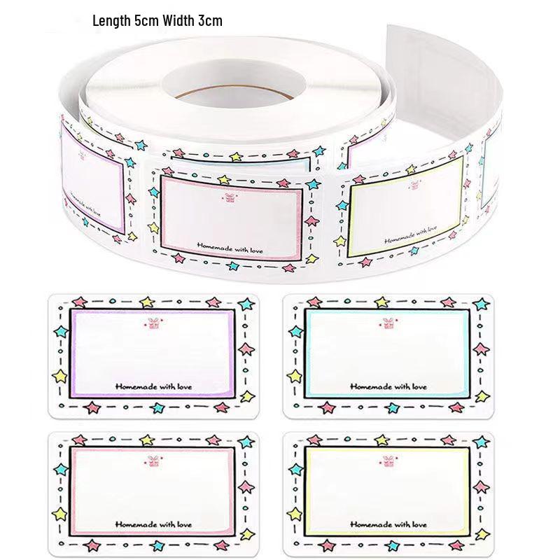 

250 Square Blank Label Stickers - DIY Handwriting, Name Tags, Handmade Baking, Storage & Classification Marking