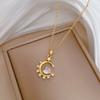Moon Star Love Light Luxury Temperament Gorgeous Full Diamond Necklace Female Versatile Collarbone Chain Titanium Steel Chain