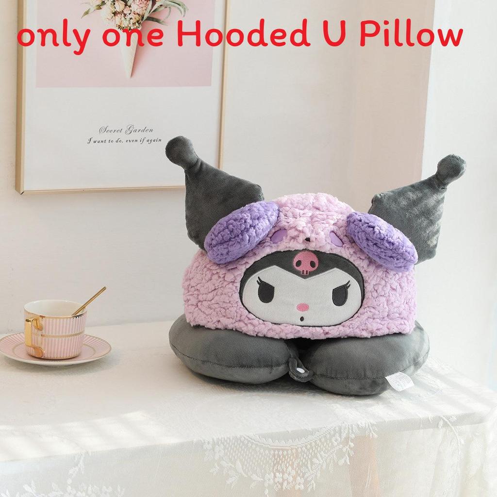 Hello Kitty U-förmiges Nackenkissen mit süßem Hut für Reisen und Büro-Ruhe