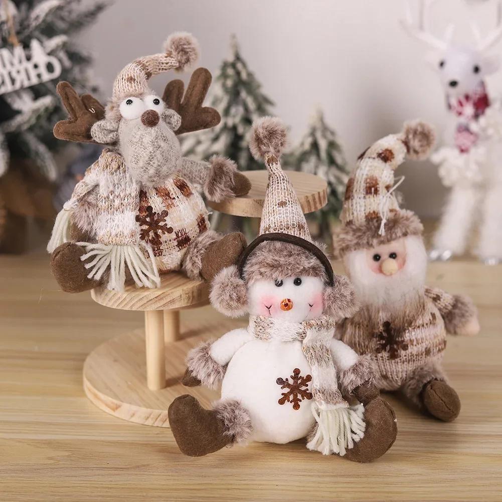 

Christmas Plush Snowman Doll Knitted Elk Snowman Doll Christmas Ornaments Christmas Old Man Snowman Elk Knitted Doll Pendant