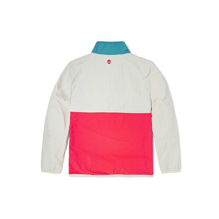 Timberland Colorblock Halb-Reißverschluss Stehkragen Jacke Herrenjacken Rosa Weiß A2D4S-BN4