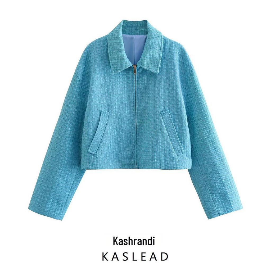 2025 Spring Women's European Fashion Simple Versatile Little Fragrant Style Bomber Jacket