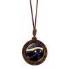 Eye of Horus Time Gem Pattern Wooden Base Pendant Retro Necklace Jewelry Small Gift