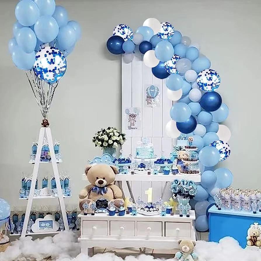 Vintage blaue Ballonkette, Babyparty, Geburtstag, Brautparty, Hochzeit, Abschlussfeier, Jahrestag, Party-Dekoration