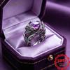 Dark-style dragon-shaped ring for men, vintage design925Silver inlaid amethyst ring, bold gothic design, gift for couples | Non-fading,