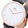 Daniel Wellington Classic Shefield 36mm Rose Gold Watch with Key Ring Set (DW00700159) In Black