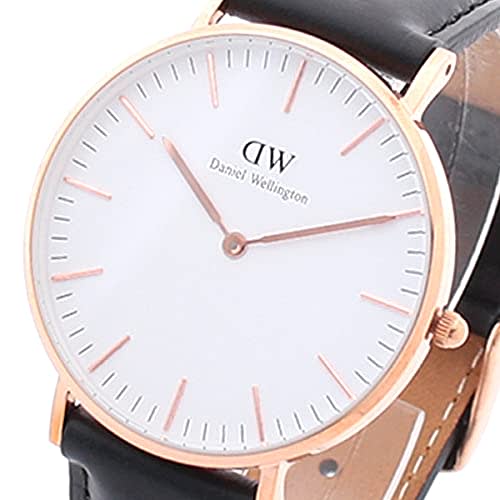 Daniel Wellington Classic Shefield 36mm Rose Gold Watch with Key Ring Set (DW00700159) In Black