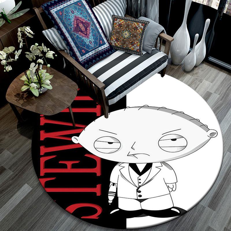 Cute Stewie Griffin Pattern Round rug,Carpet Rug for Living Room Bedroom Playroom ,Non-slip Floor Mat,Holiday Gifts and Birthday Gifts.