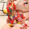 Chinese Style Plush Horse Year Lucky Mascot Animal Toy With Soft Short Pile For New Year Gift