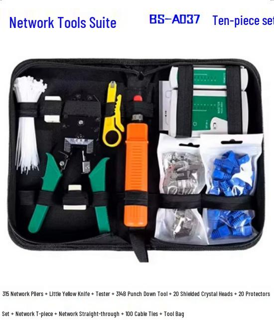 Network Toolkit: Crimper, Cutter, Tester, Crystal Head, Sheath für Household Network Cable Installation