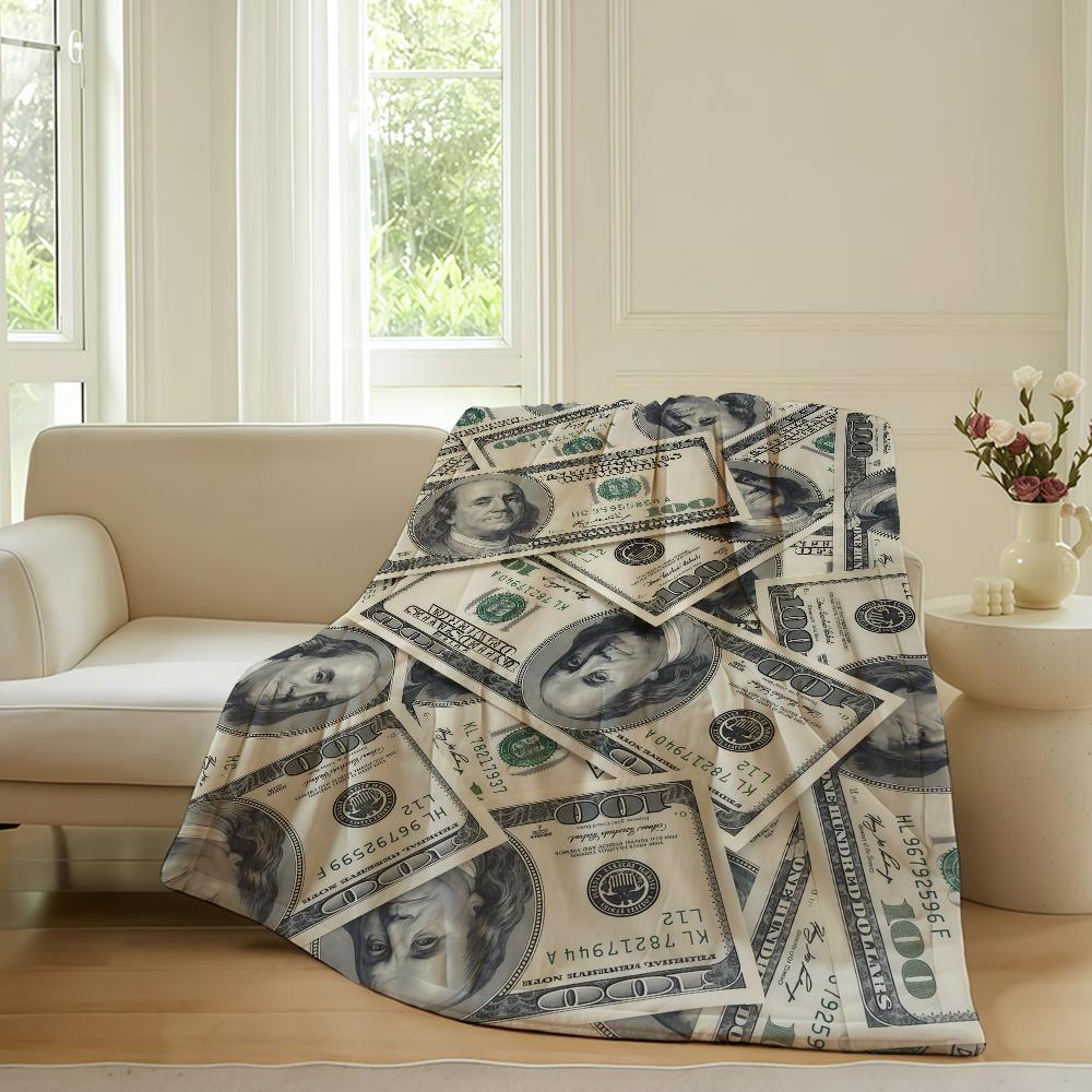 Fashion print Dolar Dolar Blanket For Sofa Office Bed Plane Travel Sleep Read Relax Camping Soft And Warm