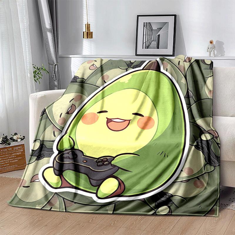 1 Stück Avocadodruck Leichte Flanelldecke, Bequeme und Warme Decke, für Camping Sofa Bett und Couch Büro, Geschenk
