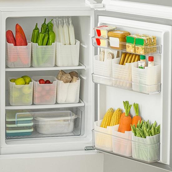 3/6Pcs Refrigerator Storage Boxes Vegetable Fruit Organizer BPA Free Large Capacity Transparent Fridge Doors Shelves