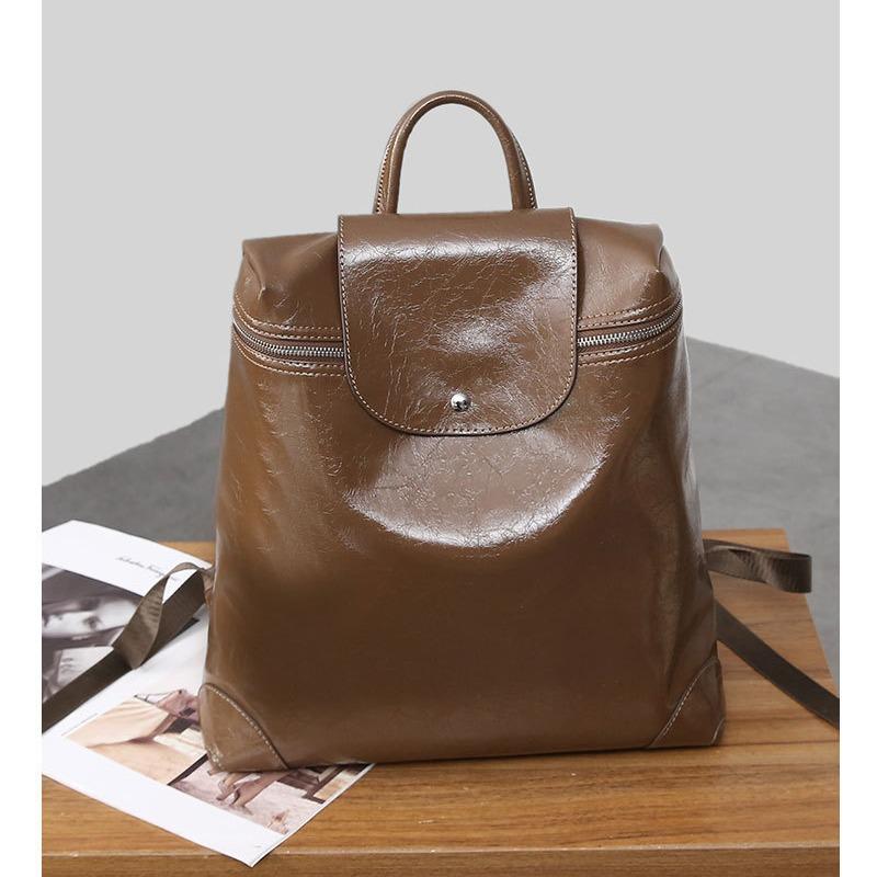 2025 Winter New Fashion Large Capacity Genuine Leather Women's Bag Trendy Cowhide Backpack Women's Casual Backpack Single Shoulder Crossbody