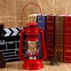 Nostalgic Retro Wrought Iron Kerosene Glass Hurricane Lantern - Outdoor Camping Decor Prop