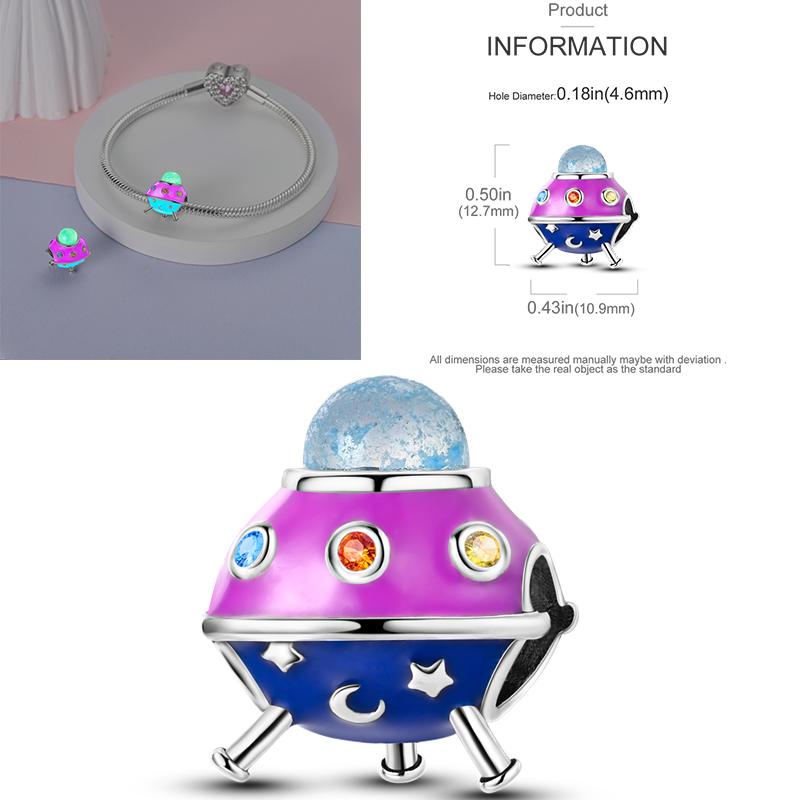 Charms Bead Copper Starlit Sky Moon Sun Earth Universe Charm Fit Bangle Bracelet Necklace Diy Jewelry