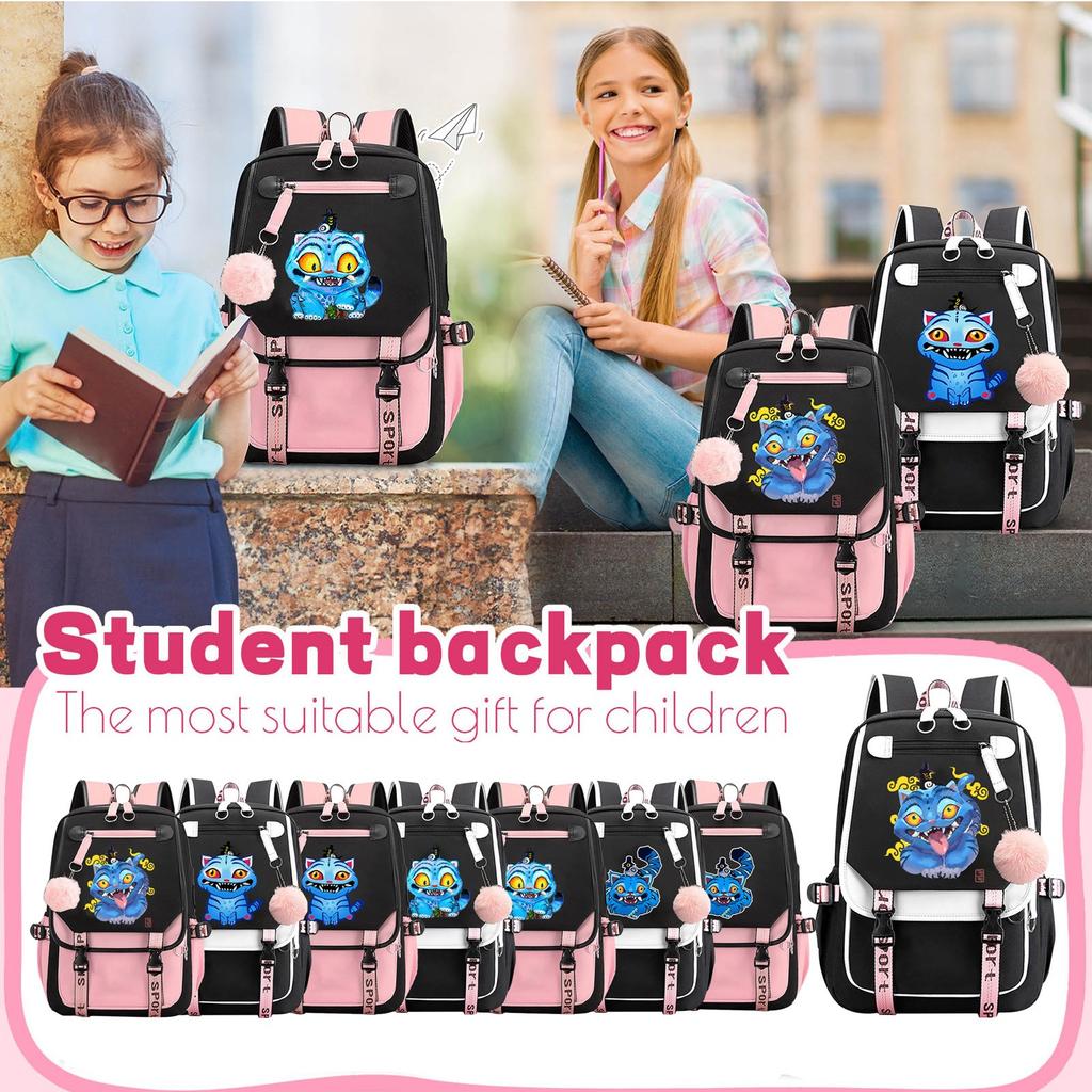 Backpack, Back To School, Cartoon Cute Travel Backpack Print Peripheral Double-shoulder Backpack For Teenagers, Students, Boys And Girls