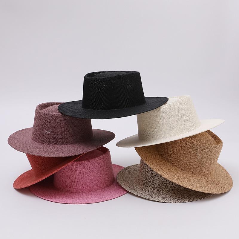 Summer New Classic Wide Brim Sun Hats Women Fashion Casual Versatile Casual Fedoras Hat Outdoor Sun Protection Panama Straw Hat