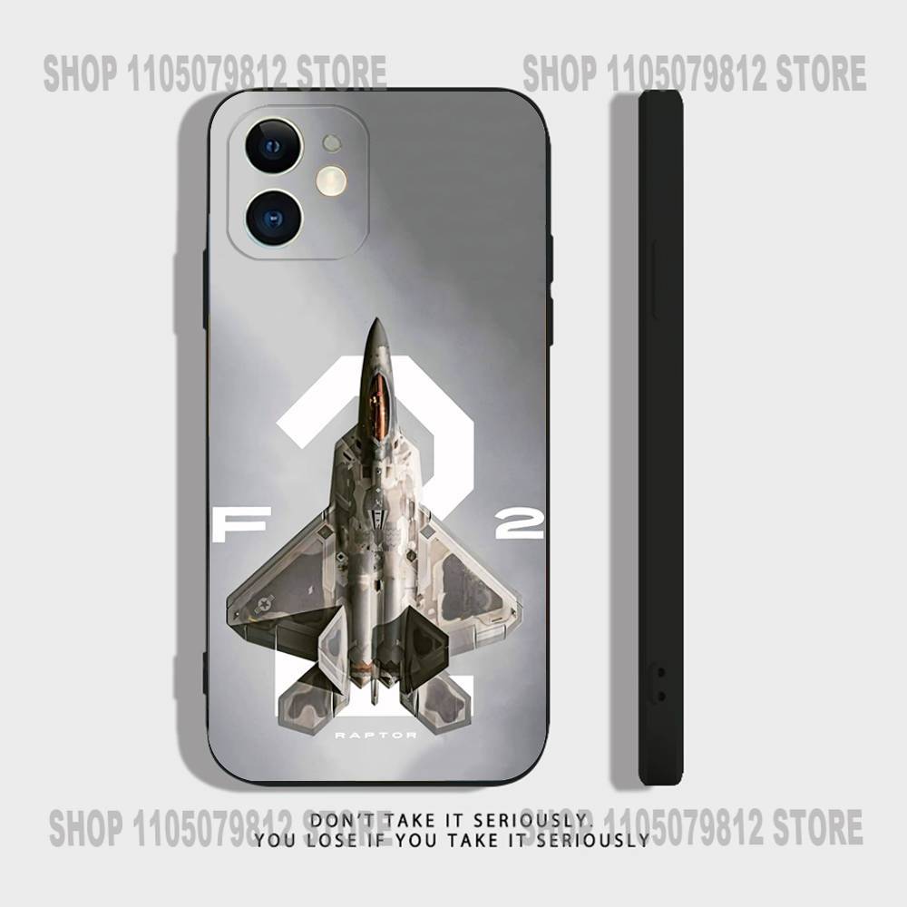 Cool Pilot F-22 Fighter Phone Case For iPhone 17 16,15,14,13,12,11,Pro,XS,Max,XR,Plus,Mini Soft Silicone Black Shockproof