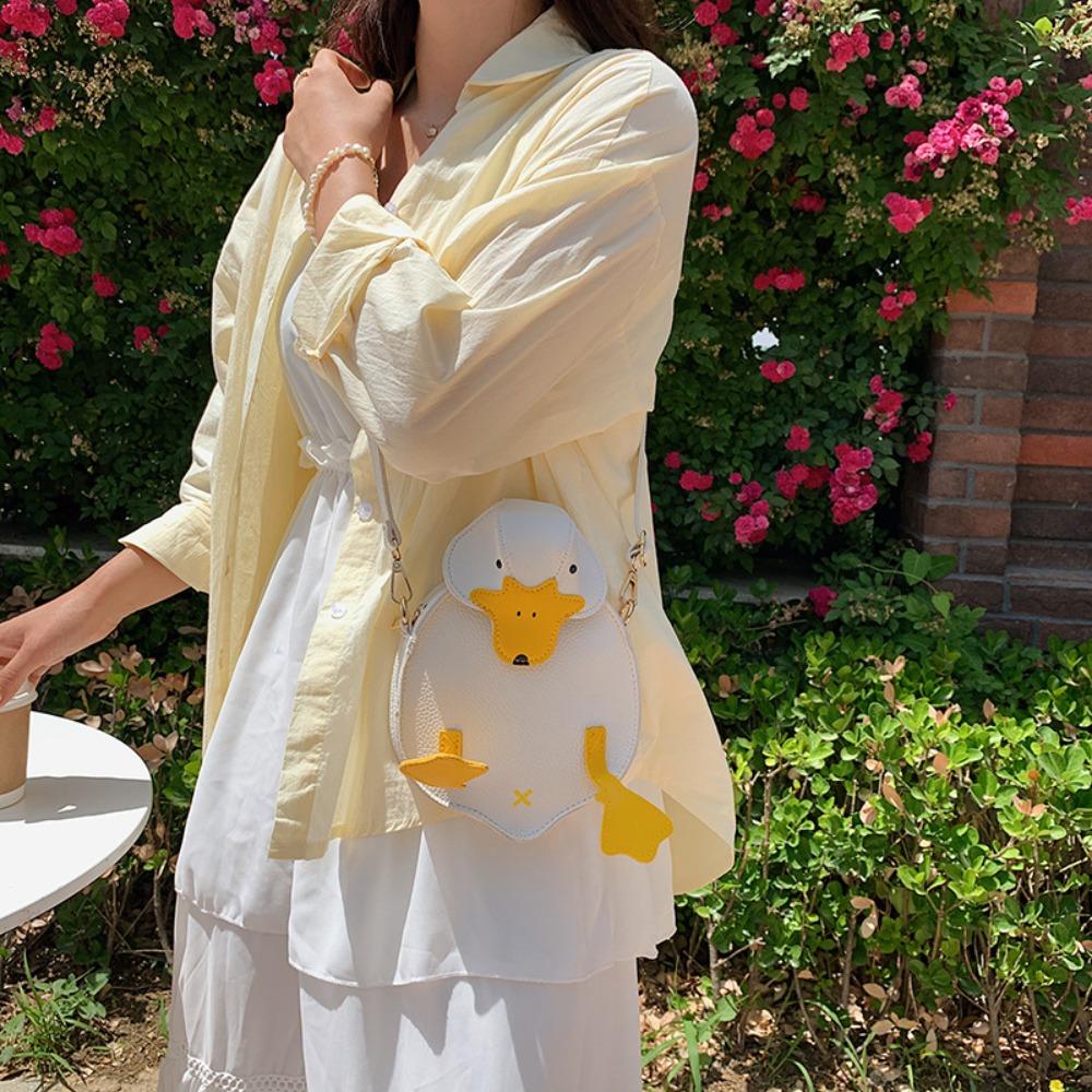PU Leather Duck Shape Bag Cute Crossbody Bag Casual Cartoon Duck Bag  Outdoor