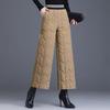 Down Cotton Pants Women Wearing Fashionable Wide-leg Pants Winter Thickened High-waist Loose Warm Pants