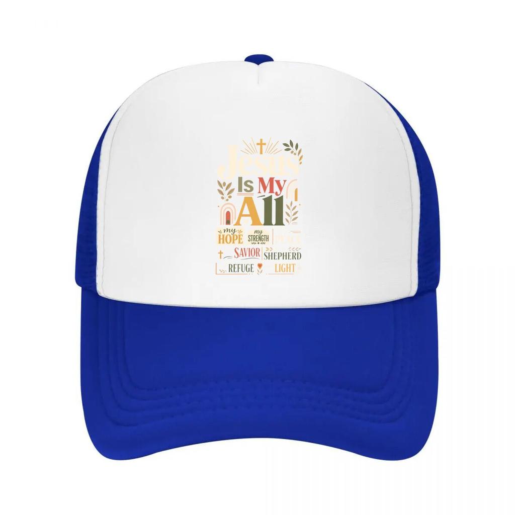 Jesus Is My All Typography Mesh Baseball Cap Casual Hat Outdoor For Womens Unisex FeUnisex