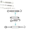 1-10PCS Stainless Steel Hook and Eye Tensioners Adjustable Wire Rope Tension OC Type Turnbuckle Rigging Sailing Garden Tensioner