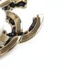 Chanel Brooch Lambskin COCO Mark Gold Black Lamb Leather Women AB7872 B22P Used