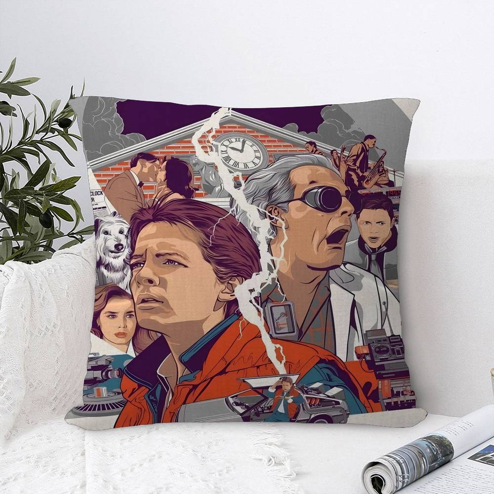 Movie BBack To The Future Cushion Cover Inches Farmhouse Decor Home Throw Pillow Covers for Couch Decorations