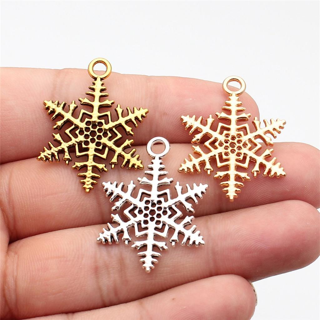 Snowmen Charms Snowflake Pendants For Winter Christmas Themed Jewelry