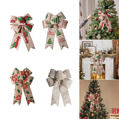 Christmas Bows for Wreath Decorative Ornament Xmas Decorations Large Christmas