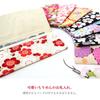 Komon Kobo Wallet with Cherry Blossom Design Made with Nito Chirimen Japanese Edo Komon 0203 (Navy Blue), Thin, Fabric, Kyoto, KOMONO, Pattern,