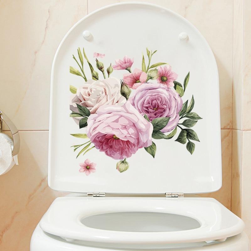 Trois Ratels Qcf4 aquarelle Bouquet fleur voiture autocollant vinyle Pvc décalcomanie pour maison chambre mur fenêtre porte réfrigérateur cuisine