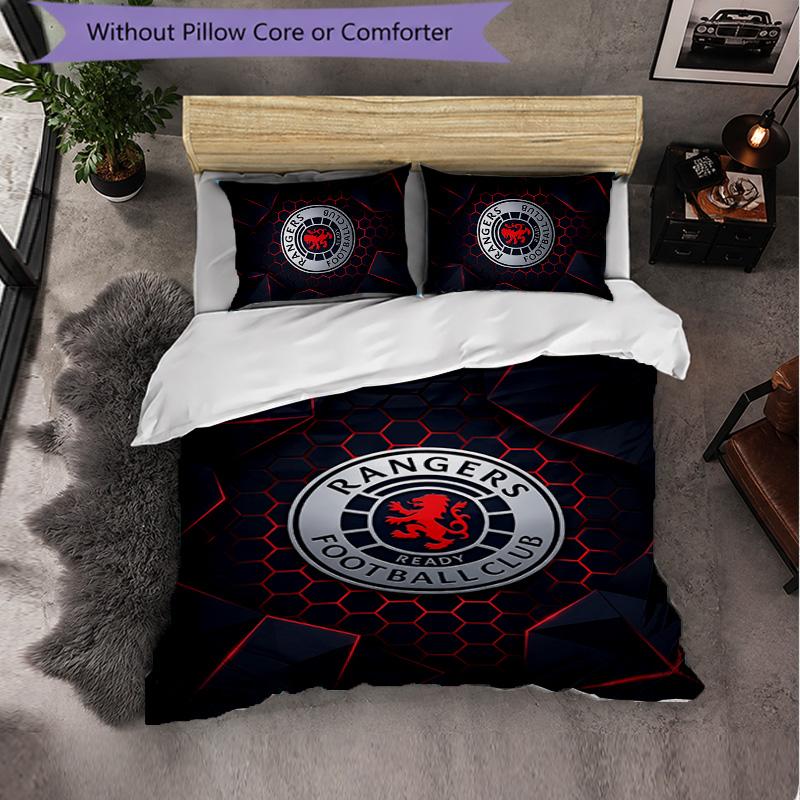 Biancheria da letto a tema Rangers FC Set 3 Pezzi Copripiumino Biancheria da letto Decorativa Per Stanza Adolescenti Decorazione Casa