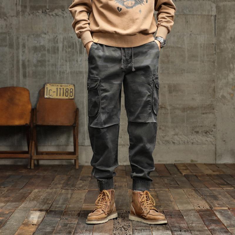 New multi-pocket overalls loose casual pants men's straight outdoor sports men's trendy pants camouflage military pants