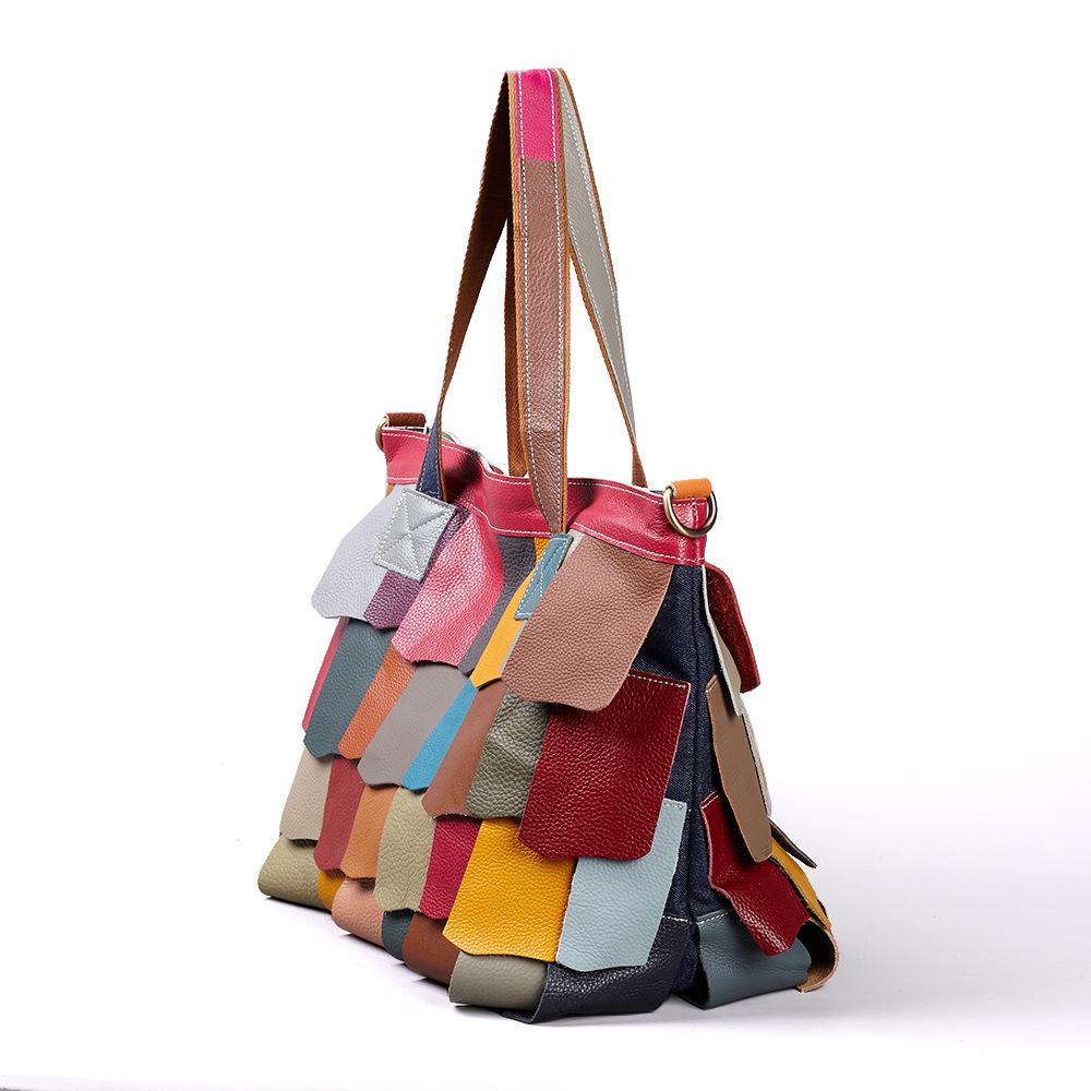 Genuine Leather Wandering Bag, Fashionable Large-capacity Tote Bag, Single-shoulder Bag, Versatile for Women, Crossbody