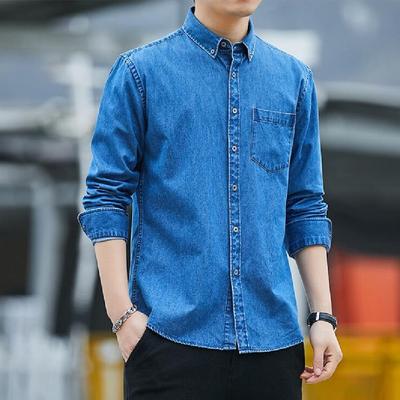 Denim Cotton Long Sleeve Shirt Casual Shirt Fashion Men's Contracted Atmosphere Long Sleeve Shirt