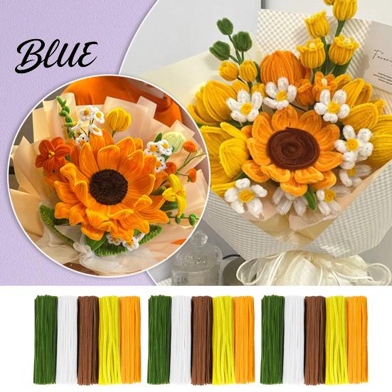 Assorted Pipe Cleaners Shaping Flowers Bouquets DIY for Crafts Pack Set Kit Flexible Making Accessories