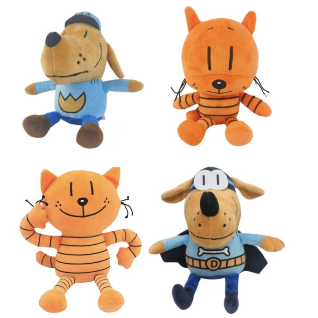 Nejnovější plyšová hračka Dog Man Anime Petey Kočka Štěně Plyšové zvířátko Kreslené plyšové figurky Polštář Dárek k datu narození
