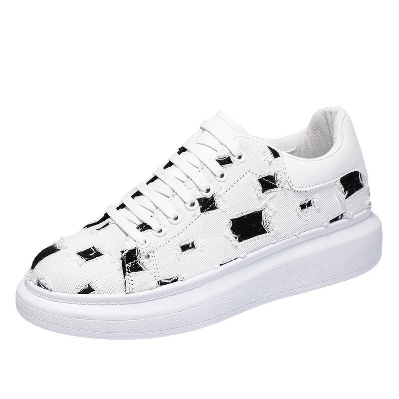 

Korean version of fashion low-top sports shoes student trend new lace-up platform shoes men s color matching casual height-increasing shoes 39