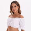 New Women's White Ding Dong Suit Oktoberfest Clothing Top Short Sleeve Shirt
