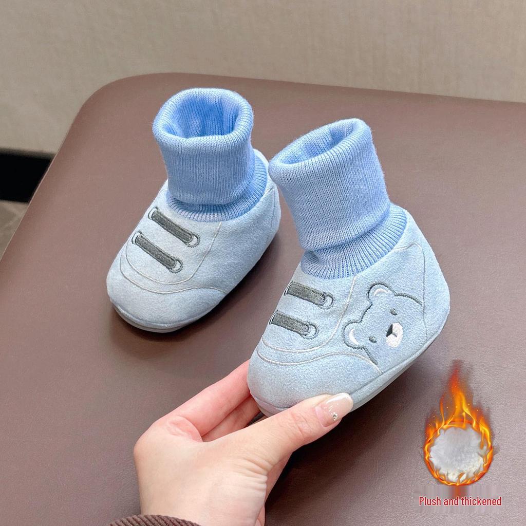 Unisex Baby Non-Slip Shoes: Soft Sole Cotton Walking Shoes for 6-12 Months