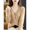 Women Cardigans V-neck Long Sleeve Knitted Outerwear Solid Thin Spring Autumn Sweaters Knitwears Korean Fashion Red Cardigans